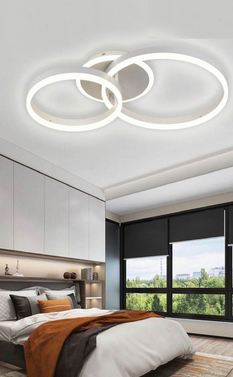 Lampadario LED Plafoniera a soffitto moderno cerchi 42W 2960lm Design - -  LAMPADARI DI DESIGN E PLAFONIERE LED A SOFFITTO